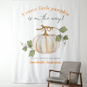 Sweet Little Pumpkin on the way Baby Shower Tapestry