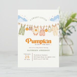 Sweet Little Pumpkin on the Way Fall Baby Shower Invitation