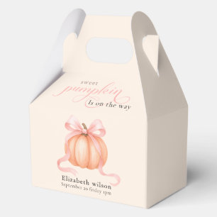 Sweet Little pumpkin pink bow is on the way Favour Box