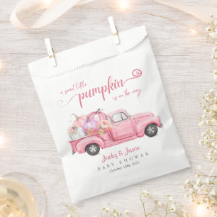 Sweet Little Pumpkin Pink Girl Baby Shower Favour Bags