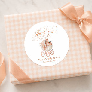 Sweet Little Pumpkin Thank You Baby Shower Classic Round Sticker