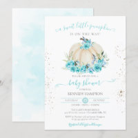 Sweet Little Pumpkin Turquoise Blue Baby Shower
