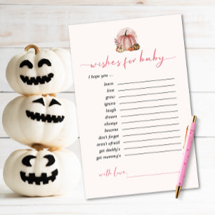 Sweet Little Pumpkin Wishes For Baby Advice Card