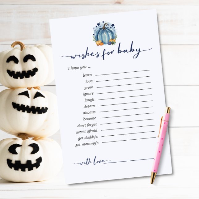 Sweet Little Pumpkin Wishes For Baby Advice Card (Creator Uploaded)