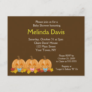 Sweet Little Pumpkins Fall Baby Shower Invitation