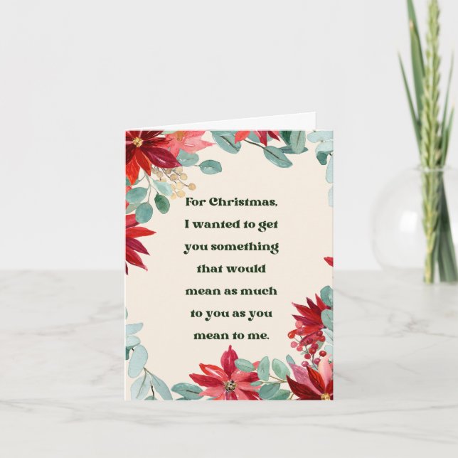 Sweet Little Red Truck with a Christmas Tree Joke Holiday Card (Front)