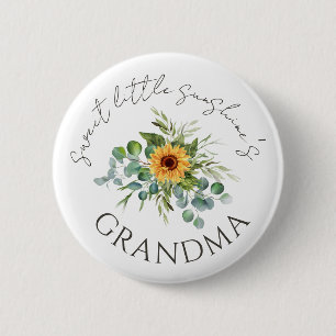Sweet Little Sunshine Fall Baby Shower Grandma 6 Cm Round Badge