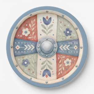 Sweet Little Viking Shield   Baby Shower Paper Plate