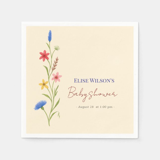 Sweet little wildflower is on the way  napkin (Front)