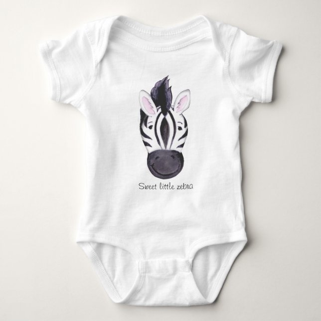 Sweet little zebra animal kids t-shirt baby bodysuit (Front)