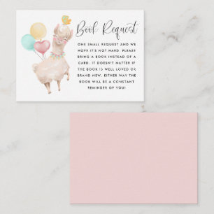 Sweet Llama Baby Shower Book Request Enclosure Card