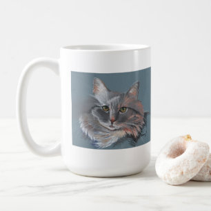 Sweet Long Hair Cat Fun Colourful Original Art mug