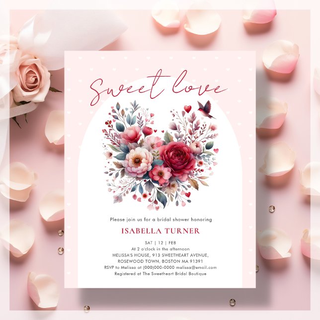 Sweet Love Bridal Shower Budget Invitation (Creator Uploaded)