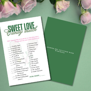 Sweet Love Candy Match Bridal Shower Game 