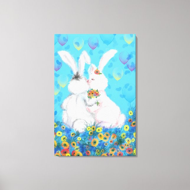 Sweet Love Canvas Print Couple Bunny (Front)