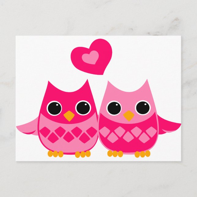 Sweet Love Owls Postcard (Front)