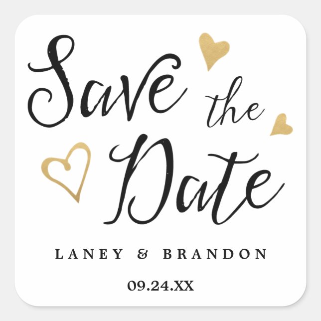 Sweet Love Save the Date Personalised Stickers (Front)