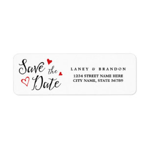 Sweet Love Save the Date Return Address Red