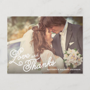 SWEET LOVE & THANKS   WEDDING THANK YOU POST CARD