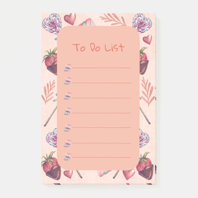 Sweet Love Valentine’s Day To Do List Post-it Notes (Front)