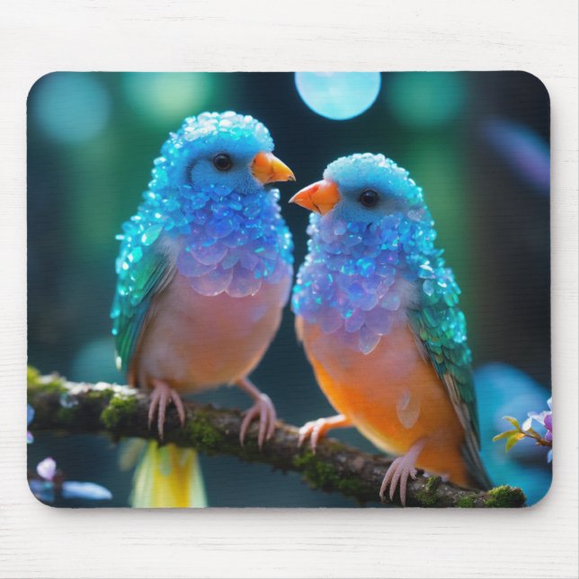 Sweet Lovebirds Mouse Pad (Front)