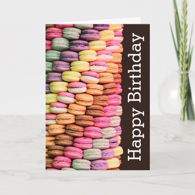Sweet Macarons Happy Birthday Card (Front)