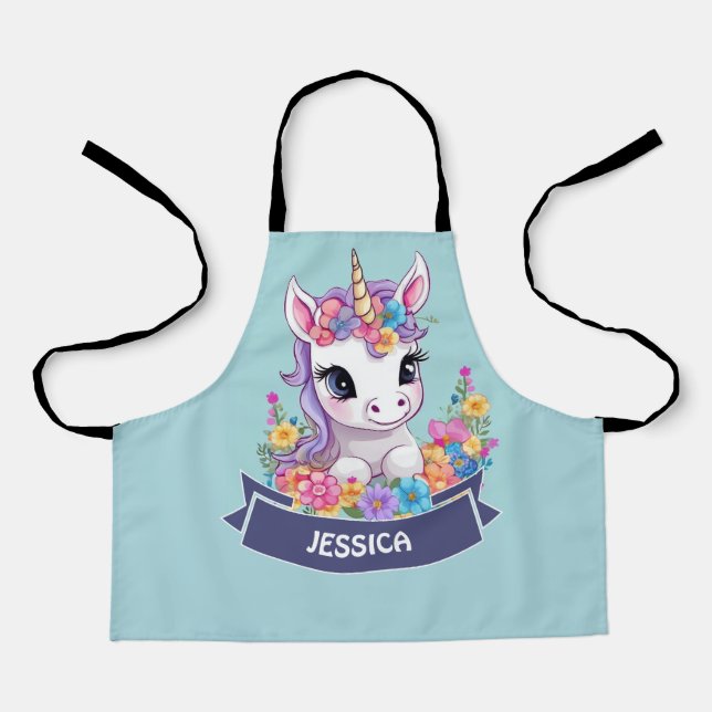 Sweet Magical Baby Unicorn  Apron (Front)
