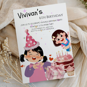 Sweet & Magical Little Girl Birthday Party Invitation