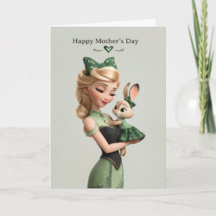 Sweet Mama and Baby Bunny Happy Mother’s Day Card