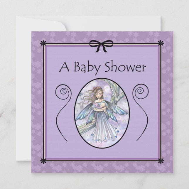 Sweet Mama and Baby Fairy Baby Shower Invitations (Front)