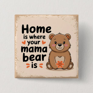 Sweet Mama Bear Mother's Day Quote 15 Cm Square Badge
