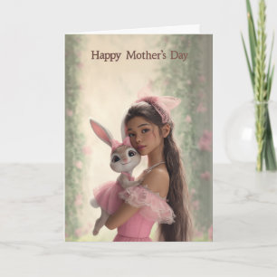 Sweet Mama Holding Baby Bunny Mother’s Day Card