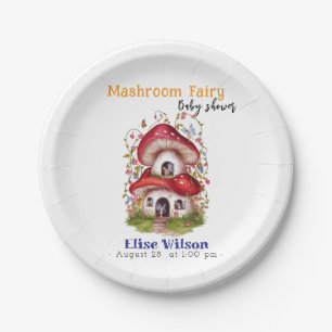Sweet mashroom fairy is on the way paper plate