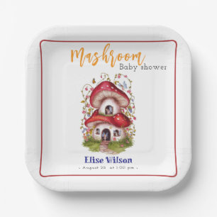 Sweet mashroom fairy is on the way paper plate