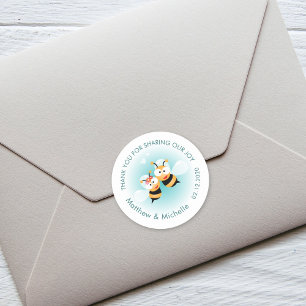 Sweet Meant To Bee Couple Cute Wedding Thank You Classic Round Sticker