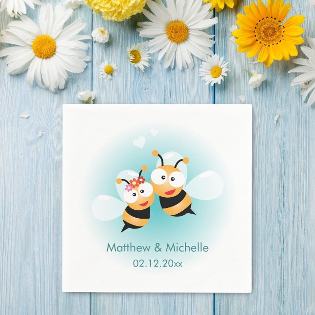 Sweet Meant To Bee Cute Wedding Party Napkin (Creator Uploaded)