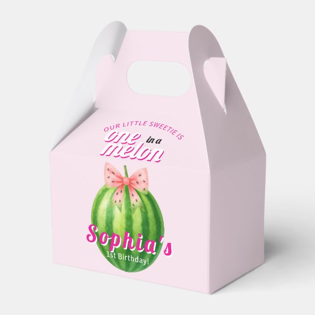 Sweet Melon First Birthday Party Favour Box (Front Side)
