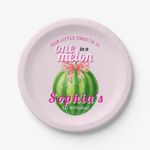 Sweet Melon First Birthday Party Paper Plate