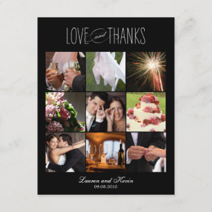 Sweet Memories Wedding Photo Thank You Card Black
