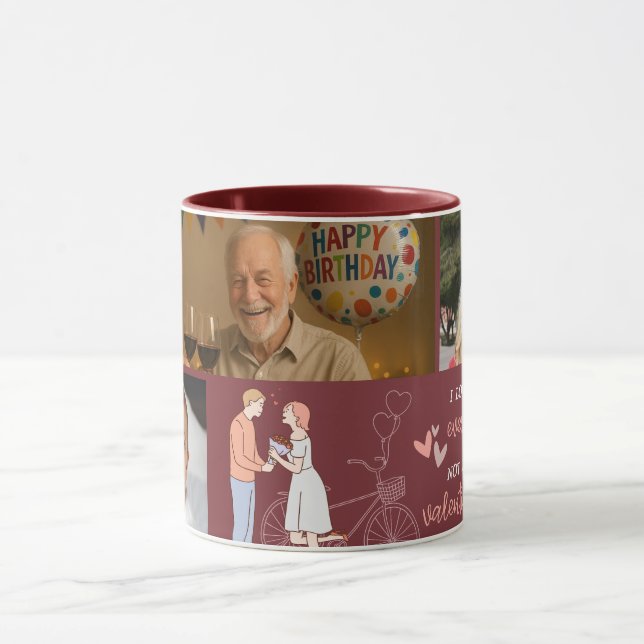 Sweet Memory Photo Collage Valentine's Day Mug (Center)
