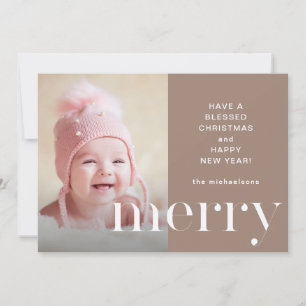 Sweet Merry Holiday Print with Photo Christmas Card