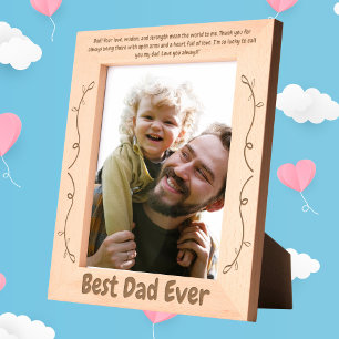 Sweet Message Best Dad Ever Fathers Day Gift Etched Frames