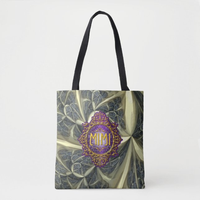 Sweet MIMI Royal Purple & Gold Tote Bag (Front)