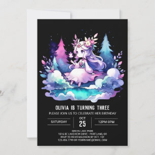 Sweet Minimalist Princess Birthday Invitation