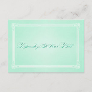Sweet Mint Green Poster Style Wedding RSVP Card