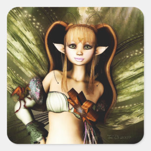 Sweet Mischief Fairy Square Sticker