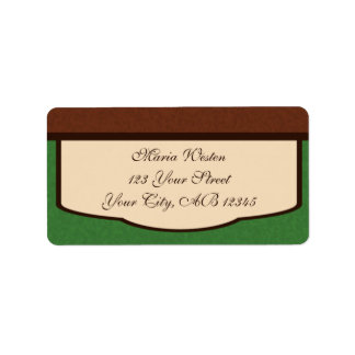 Sweet Mocha Brown Beige & Green Address Labels