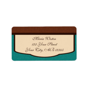 Sweet Mocha Brown Beige & Teal Address Labels