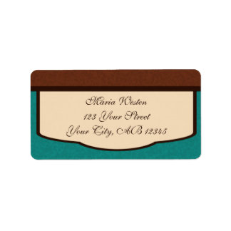 Sweet Mocha Brown Beige & Teal Address Labels
