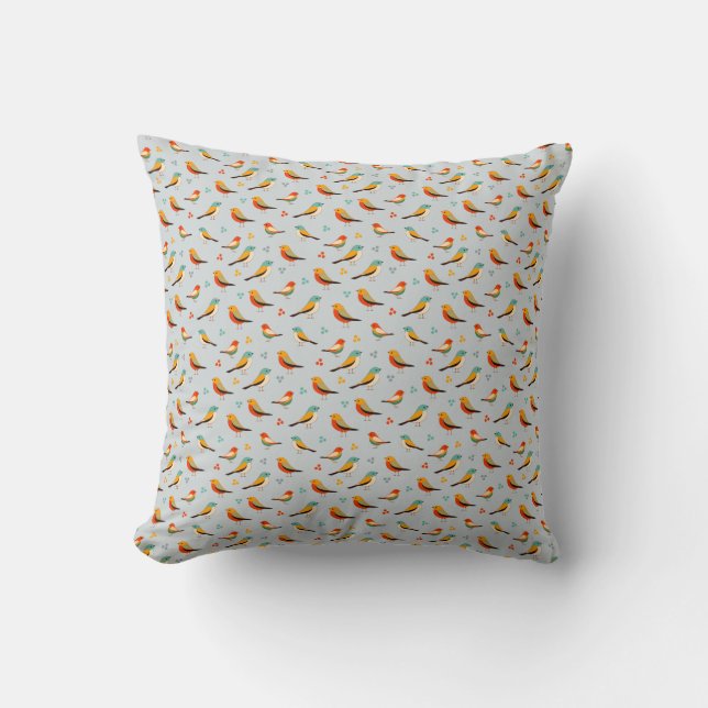 Sweet Modern Birds  Cushion (Front)